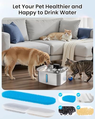 10L Cordless Smart Pet Water Fountain with App Monitoring