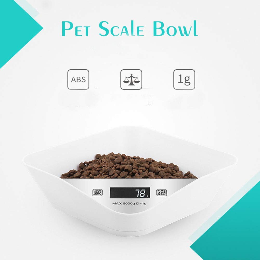 Portable Smart Weighing Pet Food Bowl for Cats and Dogs