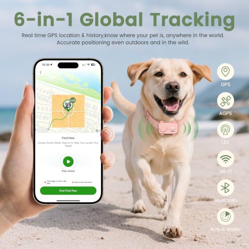 AI Smart Pet GPS Tracker with Live Virtual Fence for Dogs and Cats