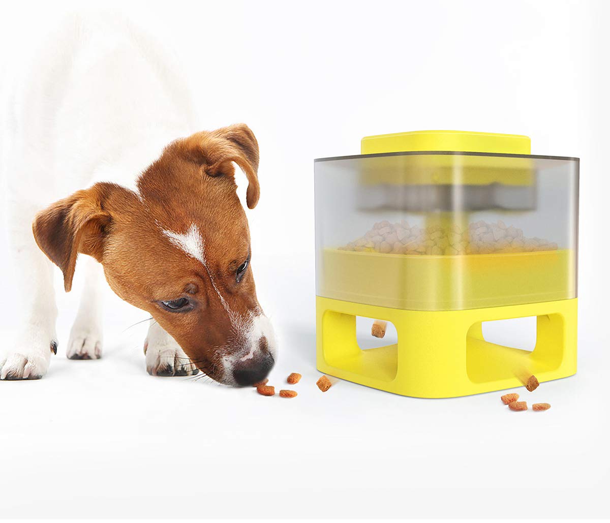 Interactive Dog Feeder with Button Trigger Treat Dispenser