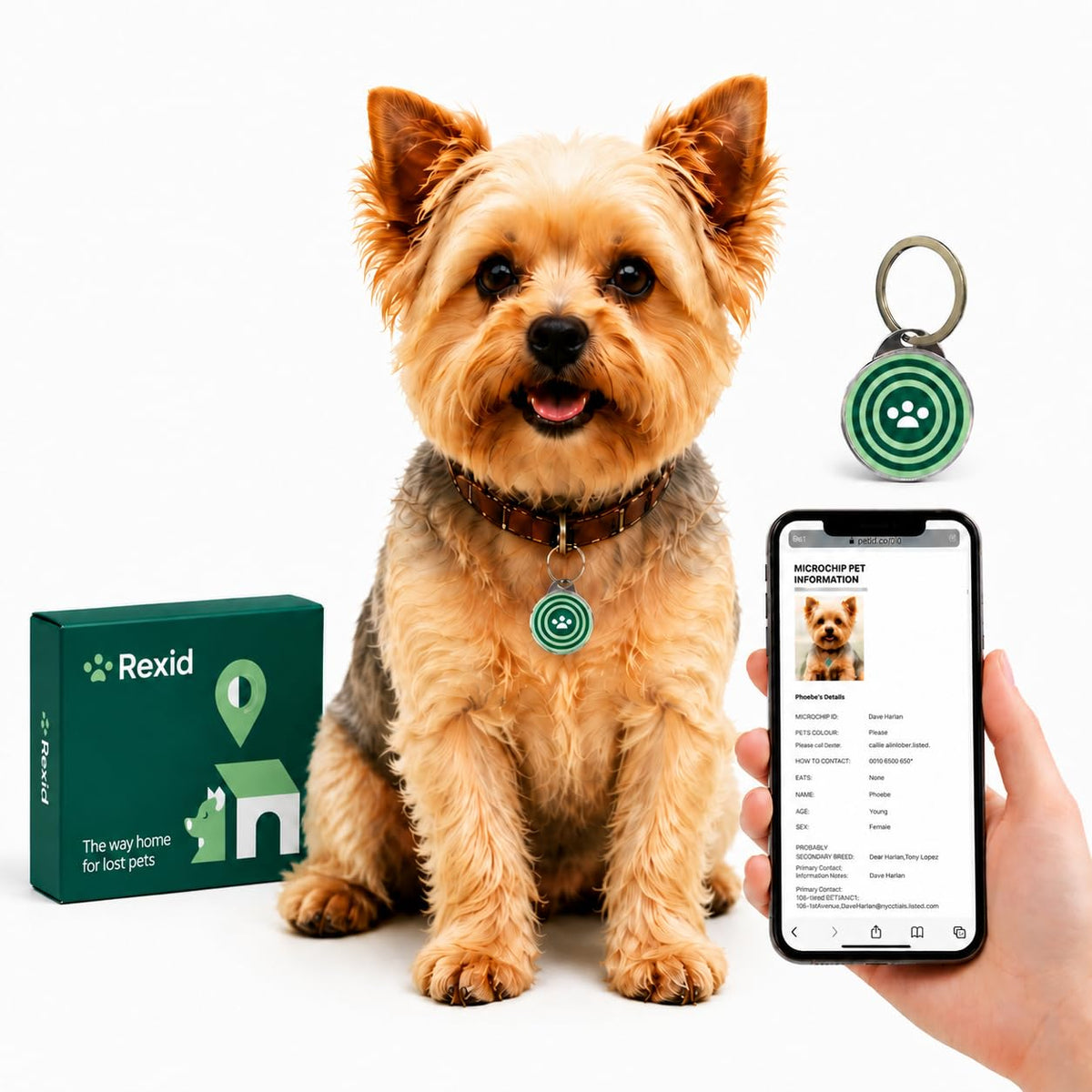 Smart QR Code Dog ID Tag with Online Profile and Owner Contact
