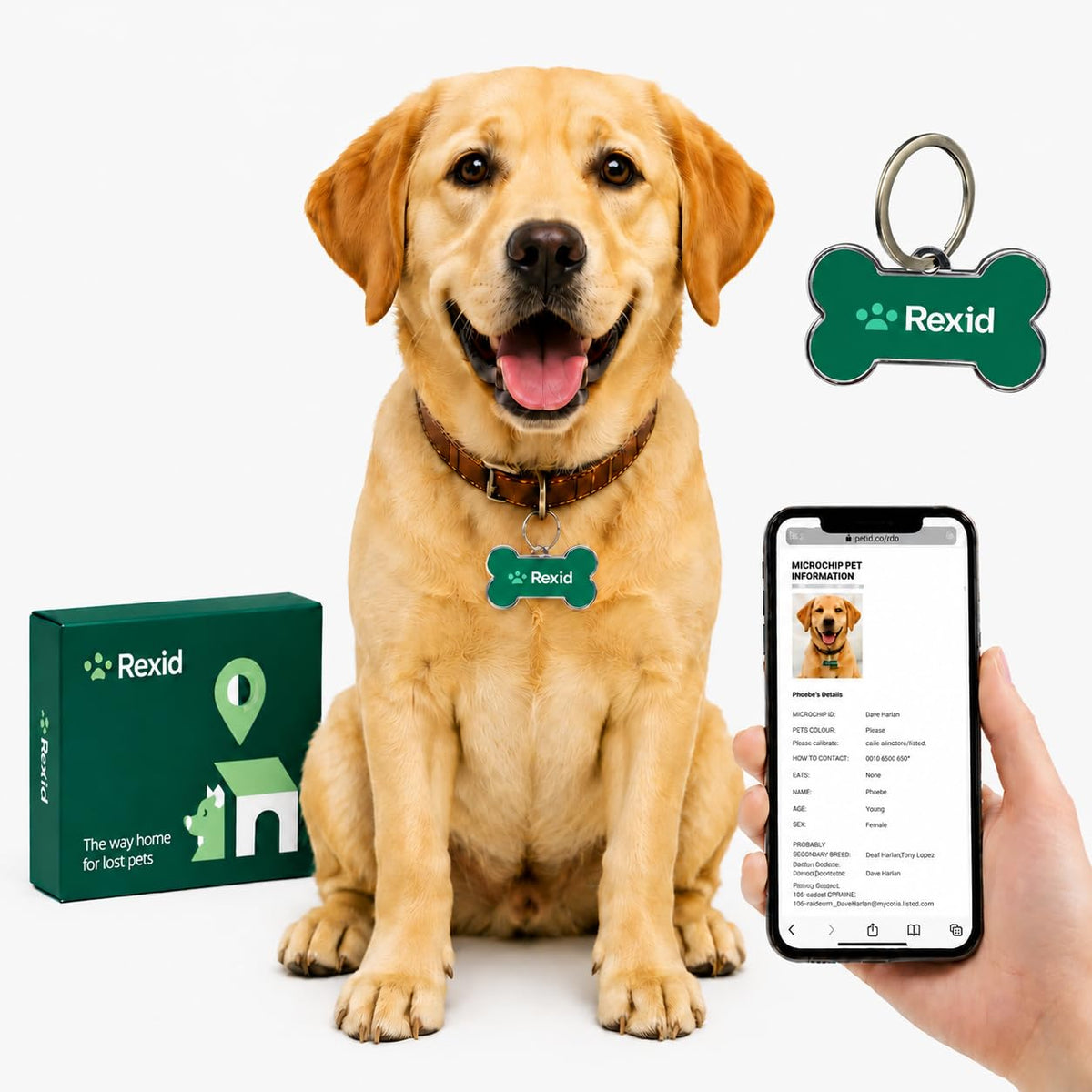 Smart QR Code Dog ID Tag with Online Profile and Owner Contact