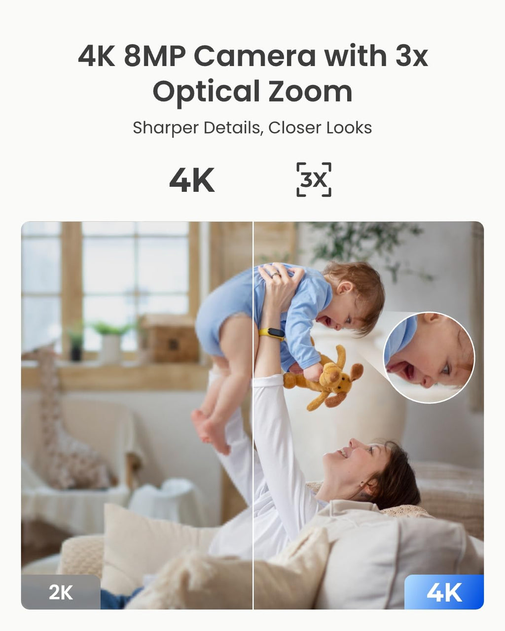 5MP Indoor Pet Camera with Optical Zoom and Auto Tracking