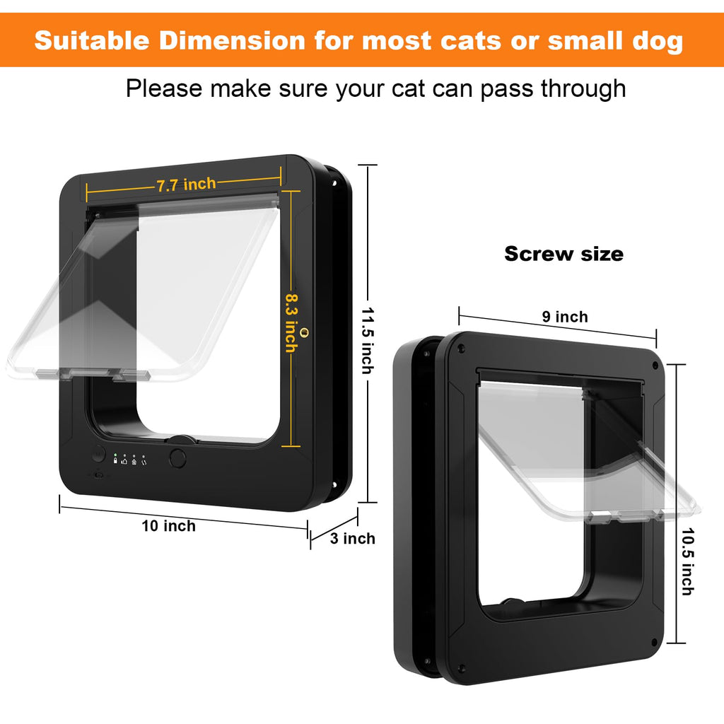 RFID Smart Cat Door with Collar Sensor and Four Way Locking