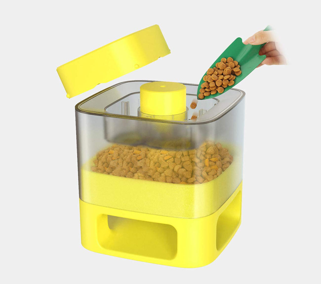 Interactive Dog Feeder with Button Trigger Treat Dispenser