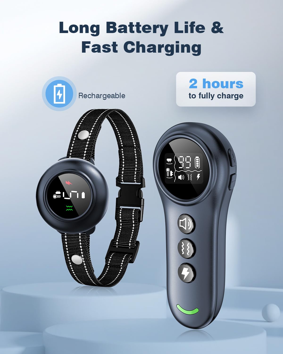 Smart Dog Training Collar with Remote and Anti Bark Modes