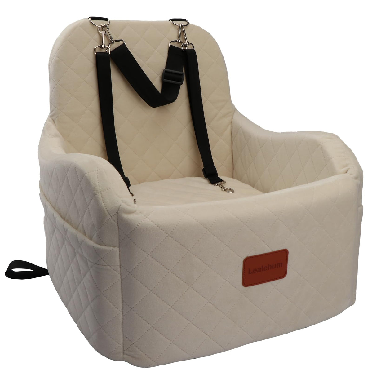 Portable Dog Booster Car Seat with Washable Elevated Cushion