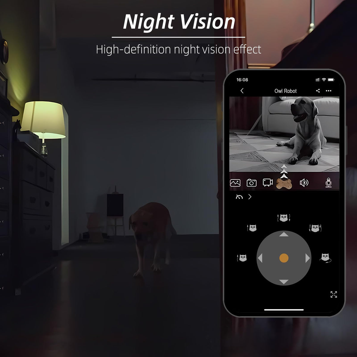 1080P Mobile Pet Camera Robot with Treat Dispenser and App Control