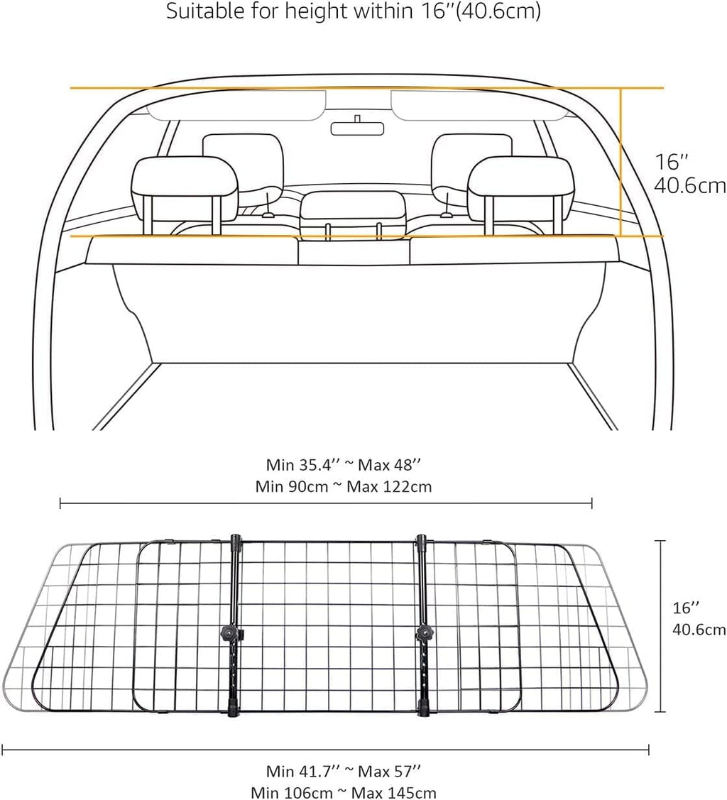 Adjustable Dog Car Barrier for SUVs Trucks and Sedans