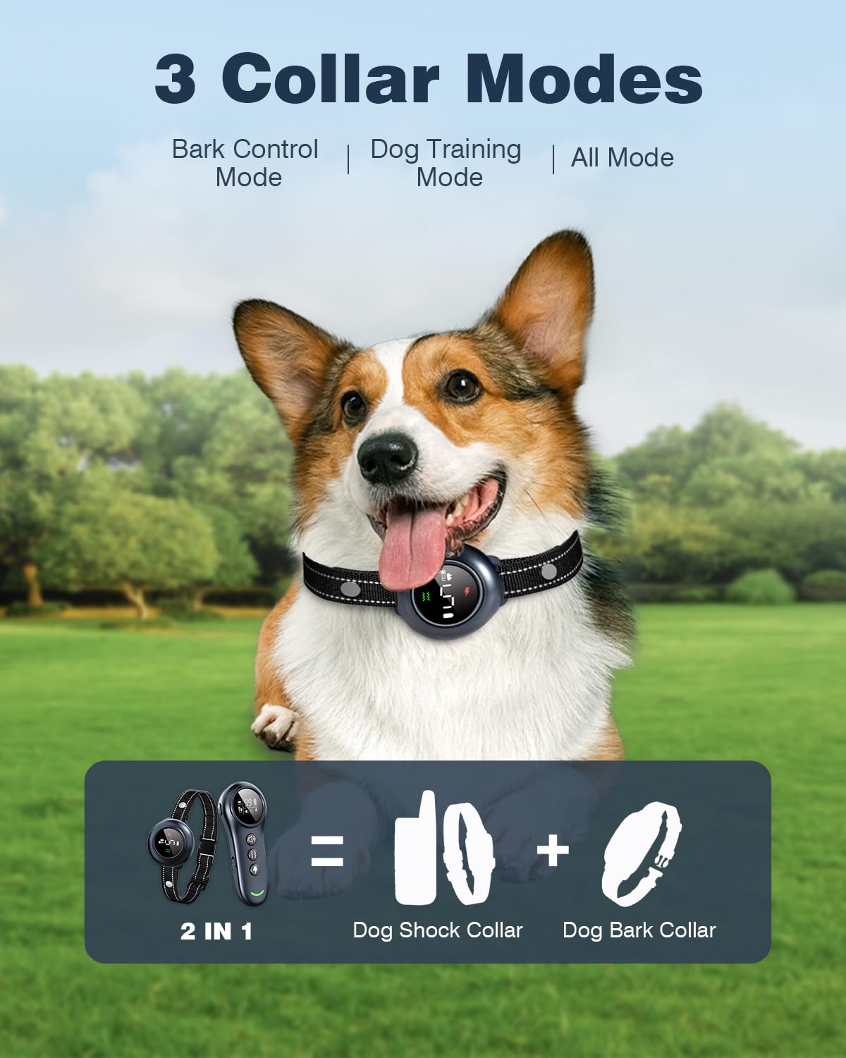 Smart Dog Training Collar with Remote and Anti Bark Modes