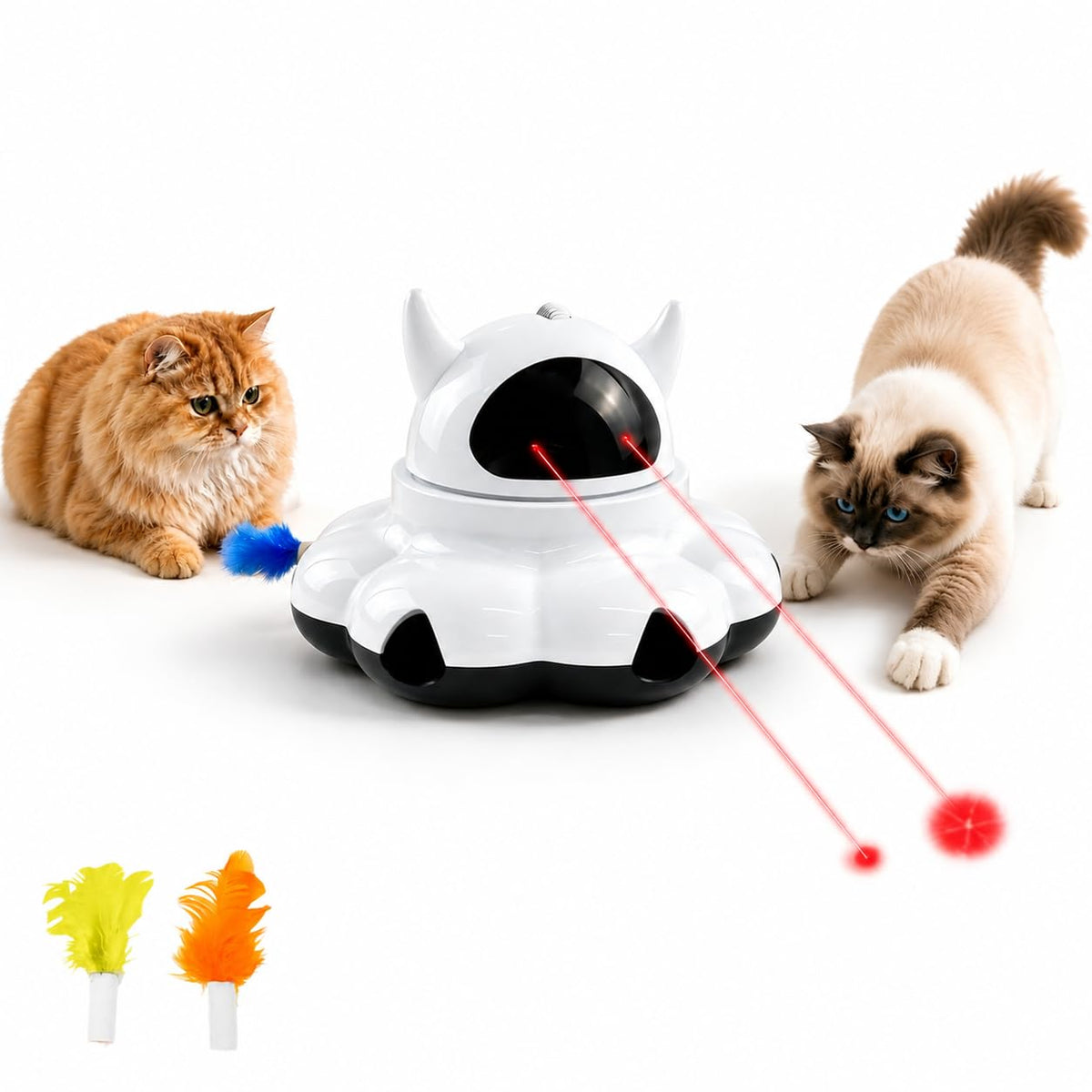 Automatic Cat Laser Toy with Random Moving Feather