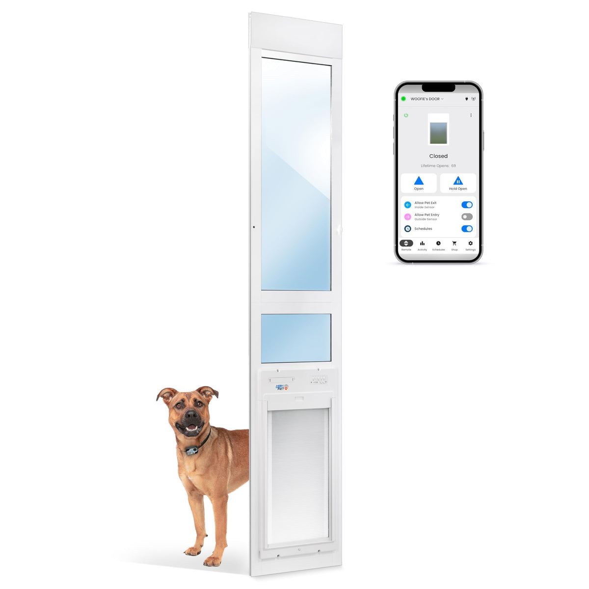 WiFi Automatic Smart Dog Door with Roll Up Entry Control