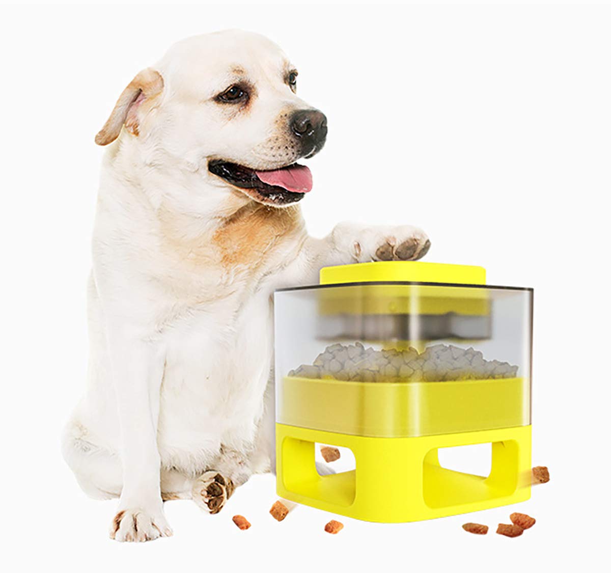 Interactive Dog Feeder with Button Trigger Treat Dispenser