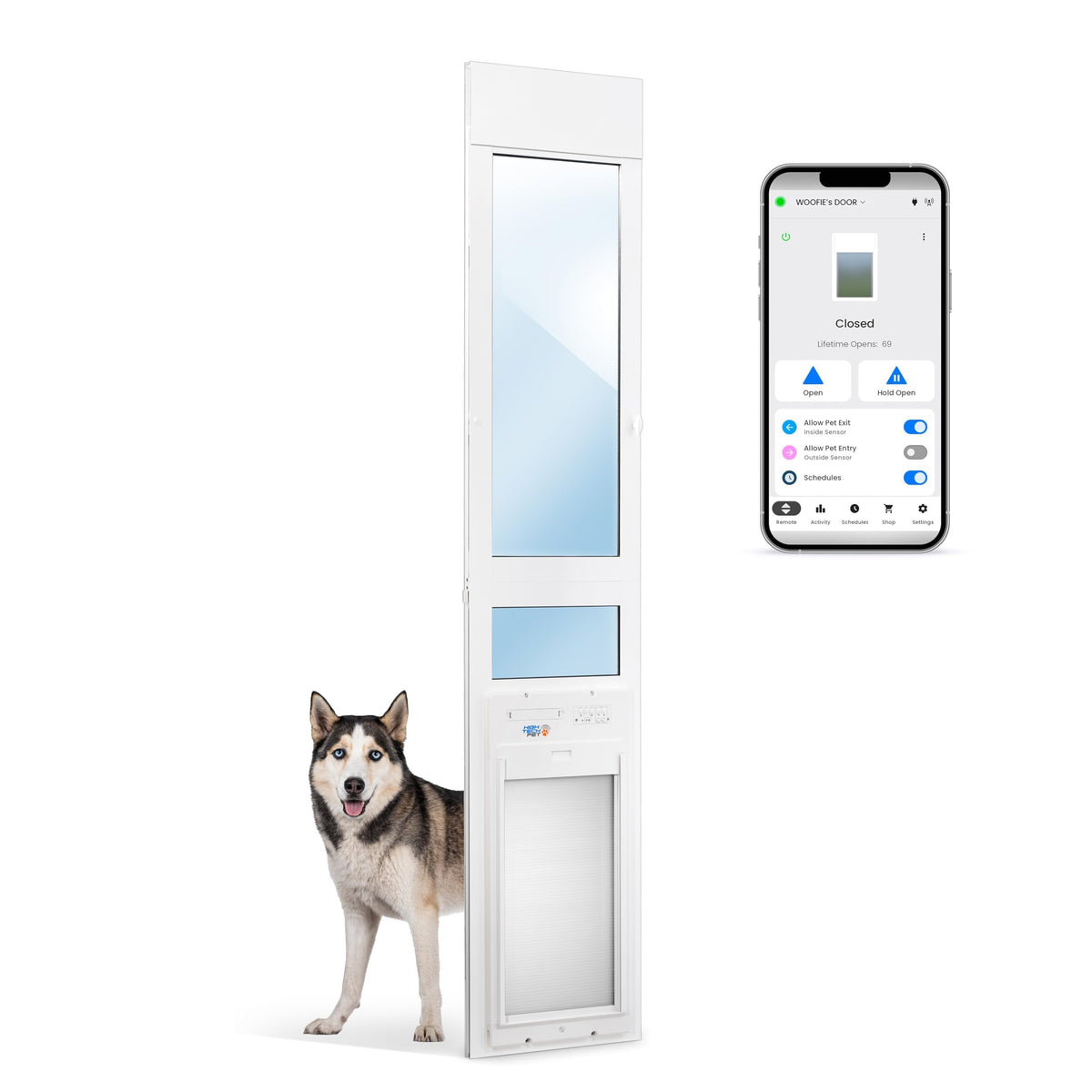WiFi Automatic Smart Dog Door with Roll Up Entry Control