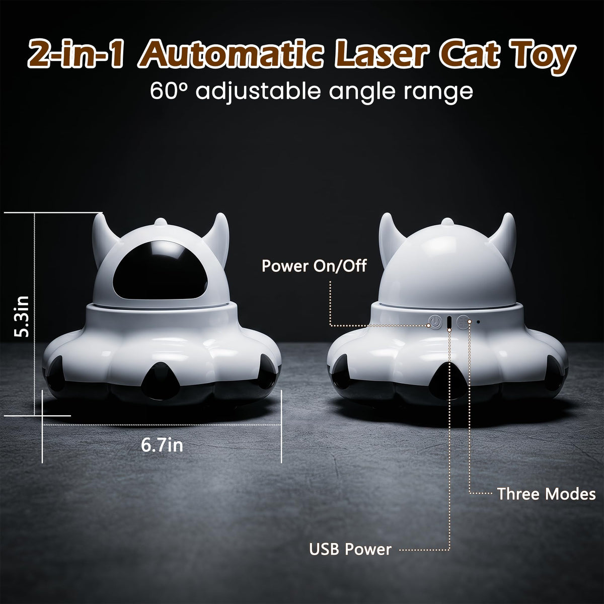 Automatic Cat Laser Toy with Random Moving Feather