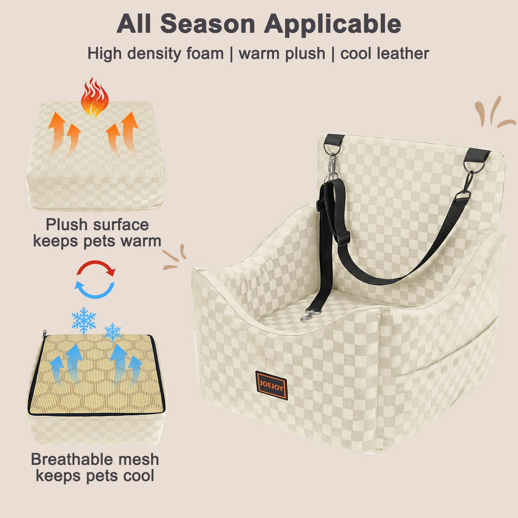 Washable Dog Car Booster Seat with Memory Foam for Large Dogs