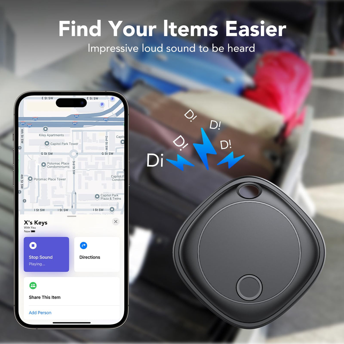 Bluetooth Tracker Tags for Apple Find My Keys Bags and Luggage