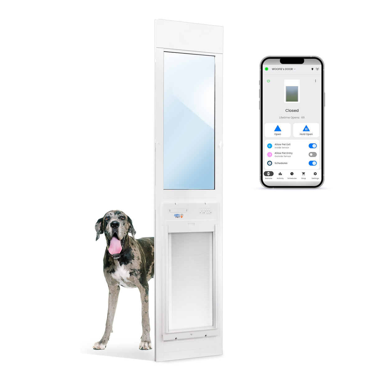 WiFi Automatic Smart Dog Door with Roll Up Entry Control