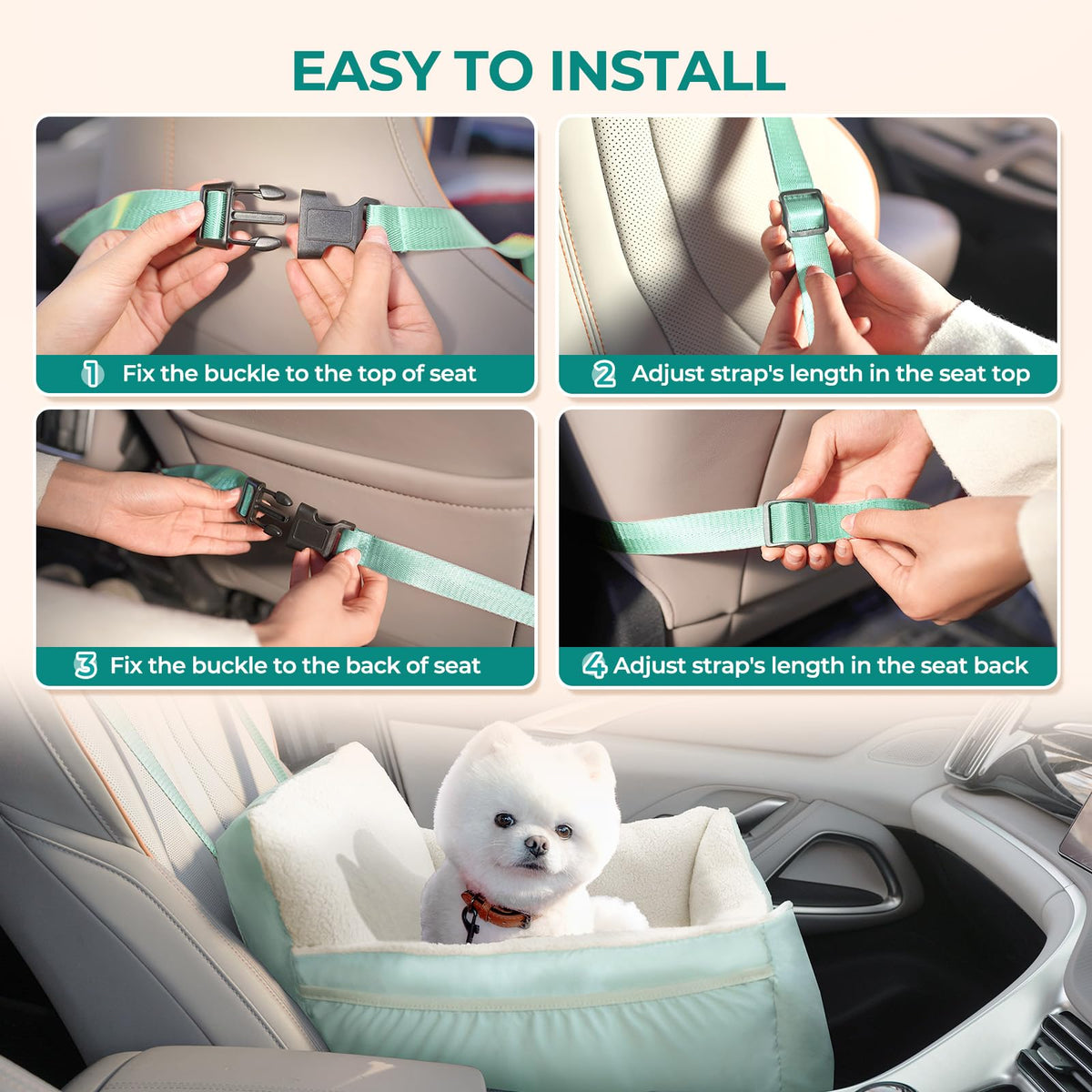 Comfort Dog Car Seat Bed for Small Dogs and Puppies