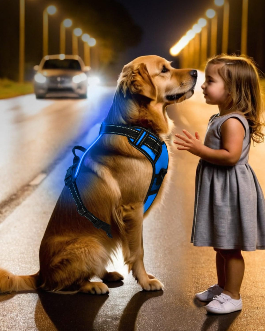 Rechargeable LED Dog Harness with Three Lighting Modes