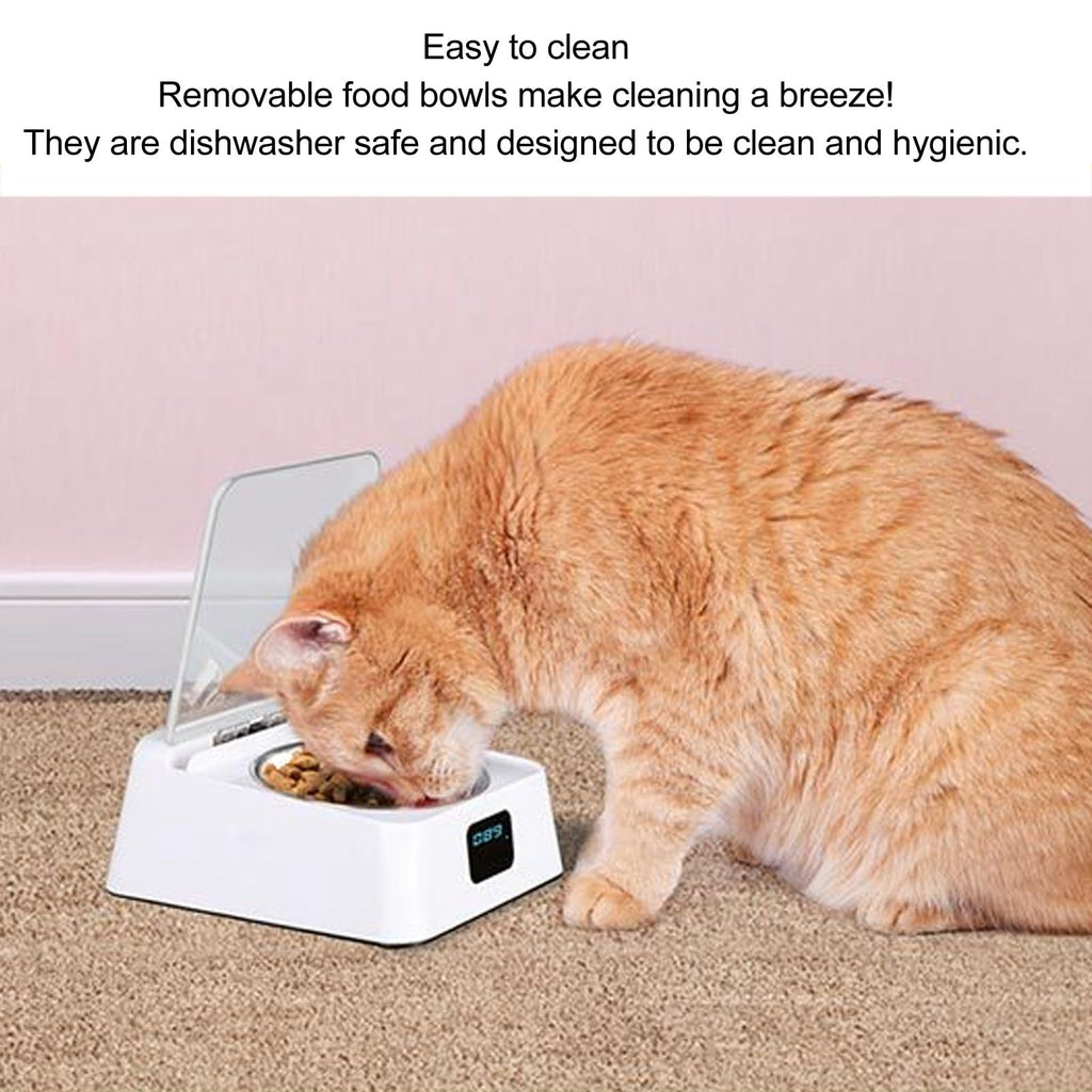 Automatic Pet Feeder with Infrared Sensor Lid and Display