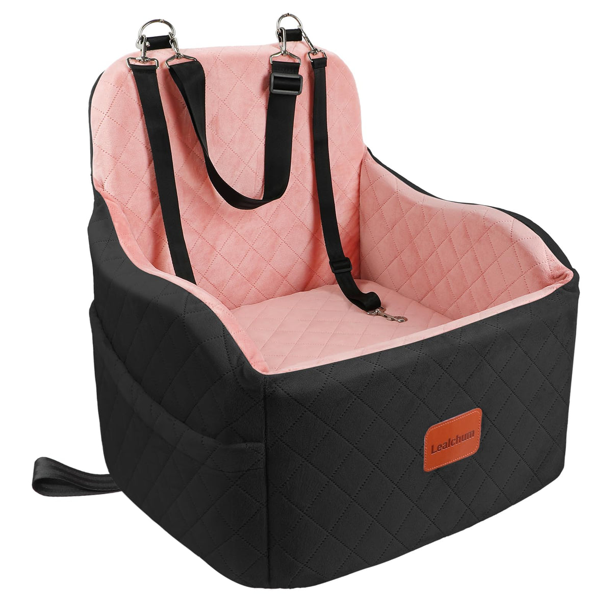 Portable Dog Booster Car Seat with Washable Elevated Cushion