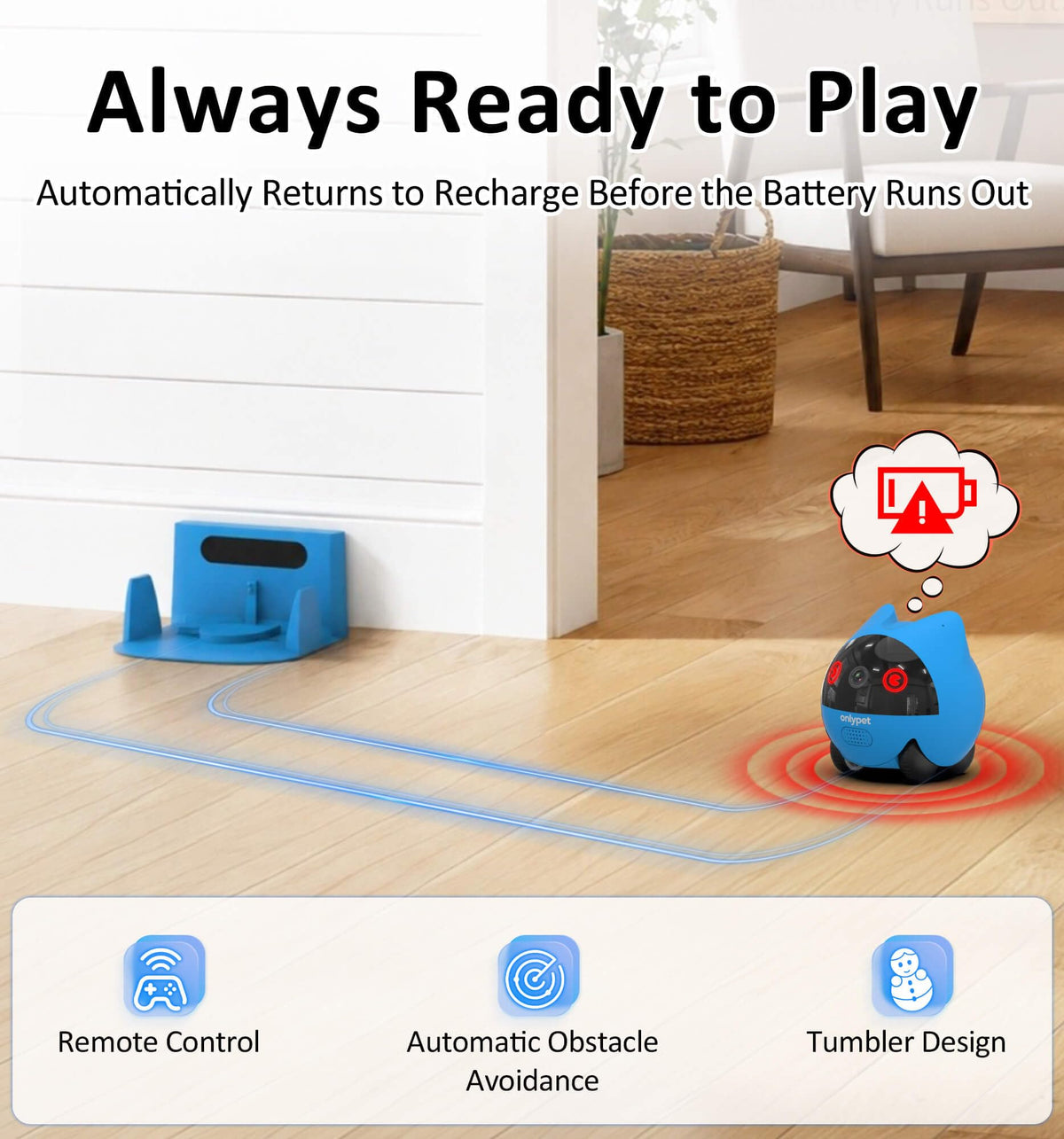 AI Pet Camera Robot for Cats and Dogs with Phone App