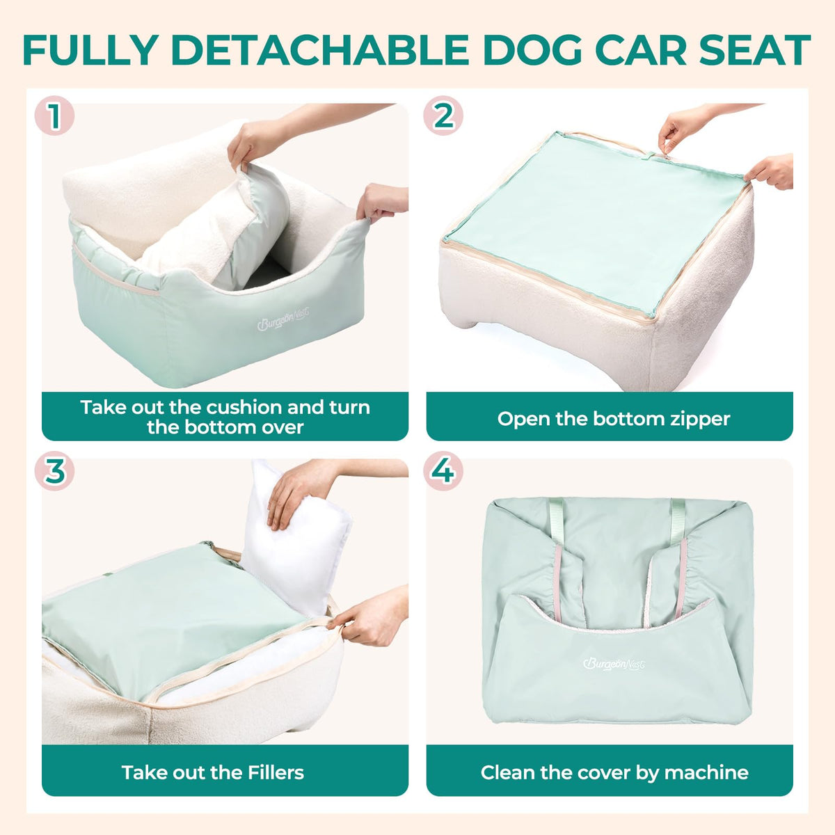 Comfort Dog Car Seat Bed for Small Dogs and Puppies