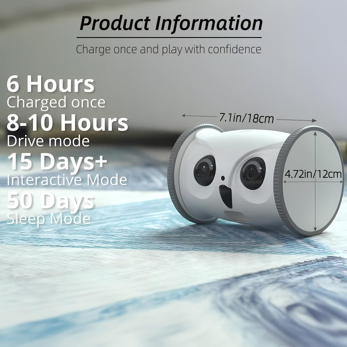 1080P Mobile Pet Camera Robot with Treat Dispenser and App Control