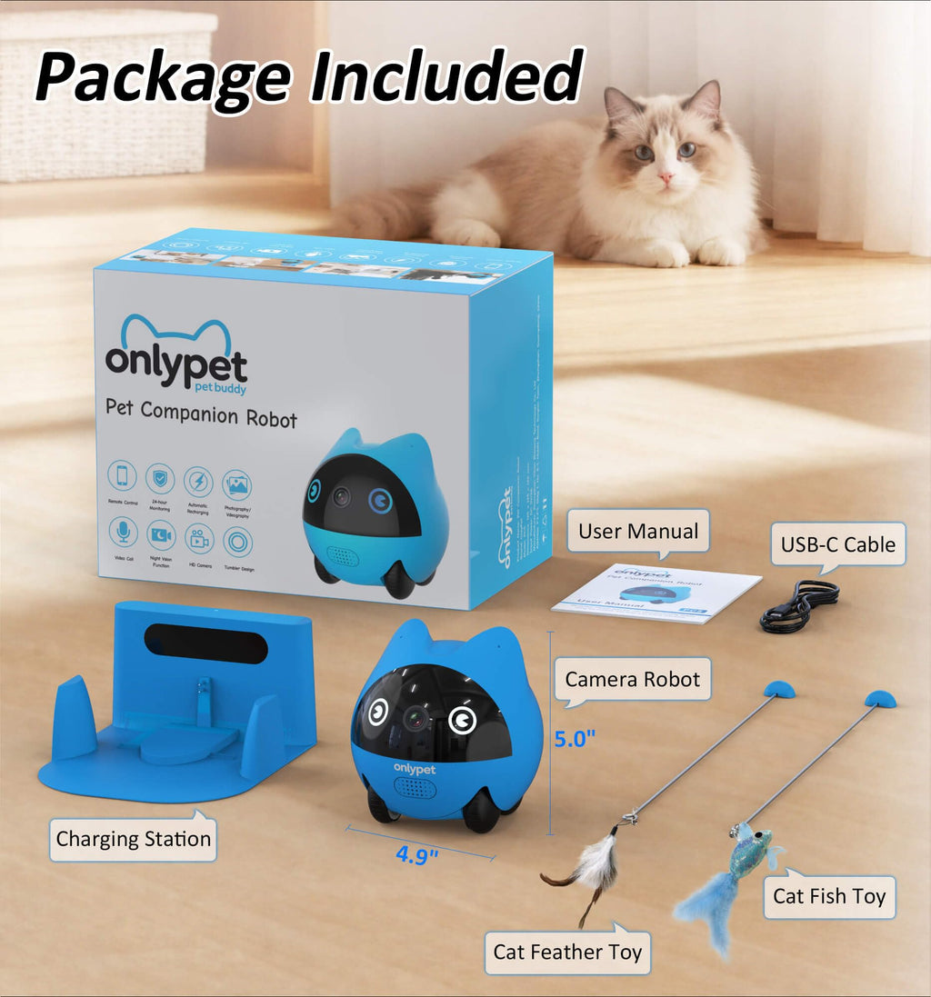 AI Pet Camera Robot for Cats and Dogs with Phone App