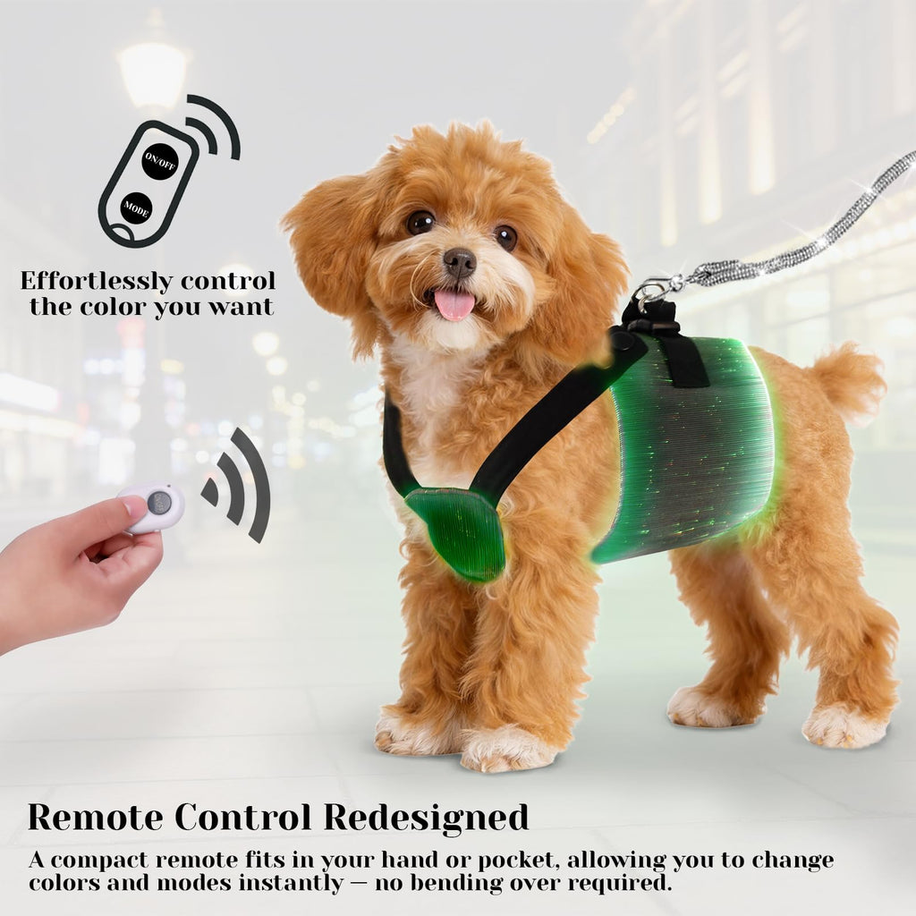 Rechargeable LED Dog Safety Vest with Reflective Stripes