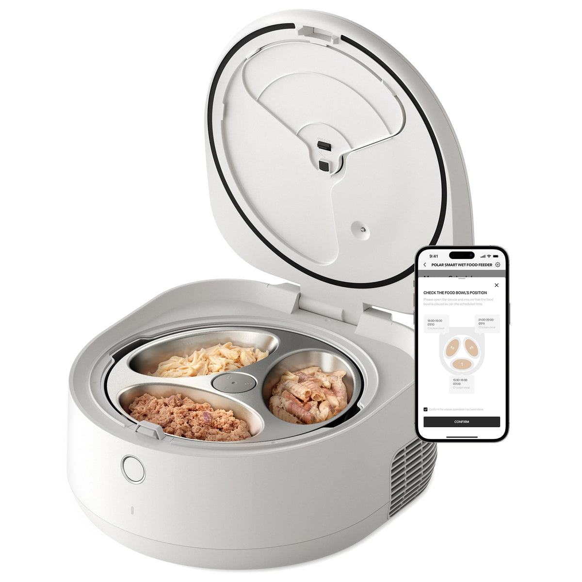 Automatic Wet Food Cat Feeder with Stainless Steel Bowl