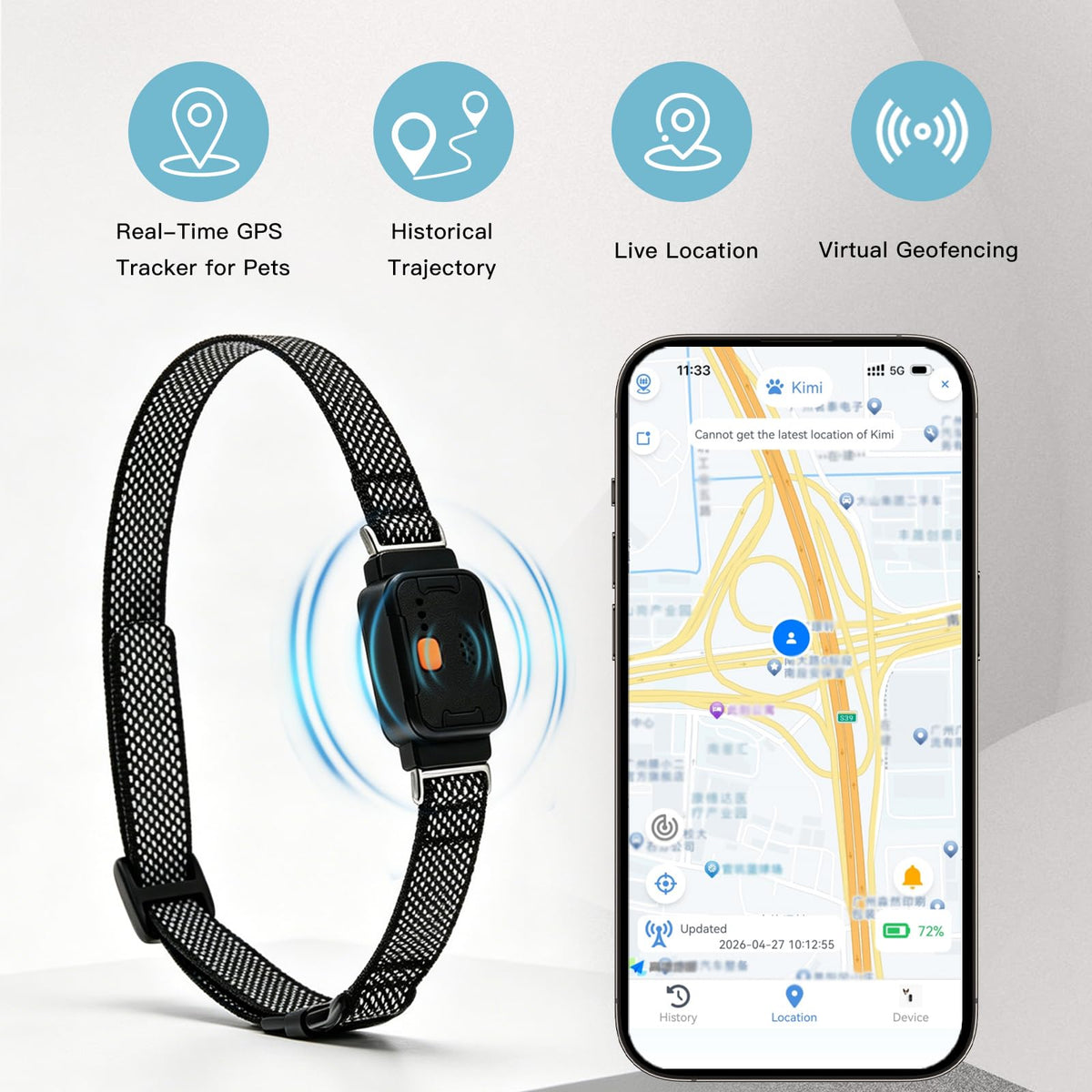 GPS Dog Collar with Wireless Fence and Pet Tracking
