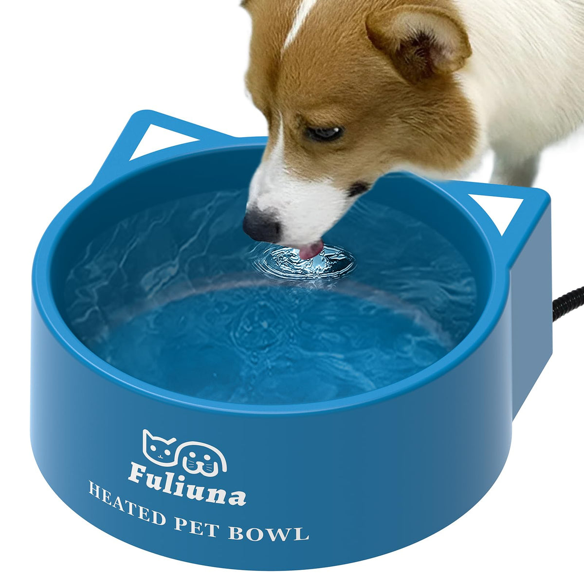 Outdoor Heated Pet Water Bowl with Anti Chew Power Cord