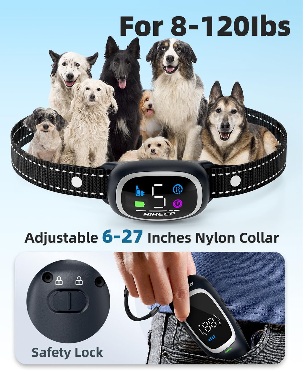 2 in 1 Dog Training and Bark Collar with Remote Control