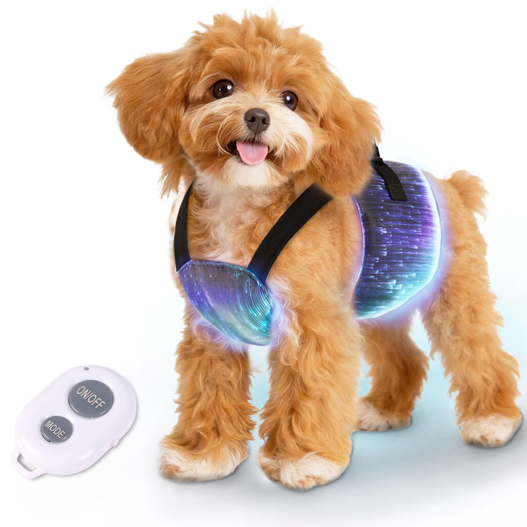 Rechargeable LED Dog Safety Vest with Reflective Stripes