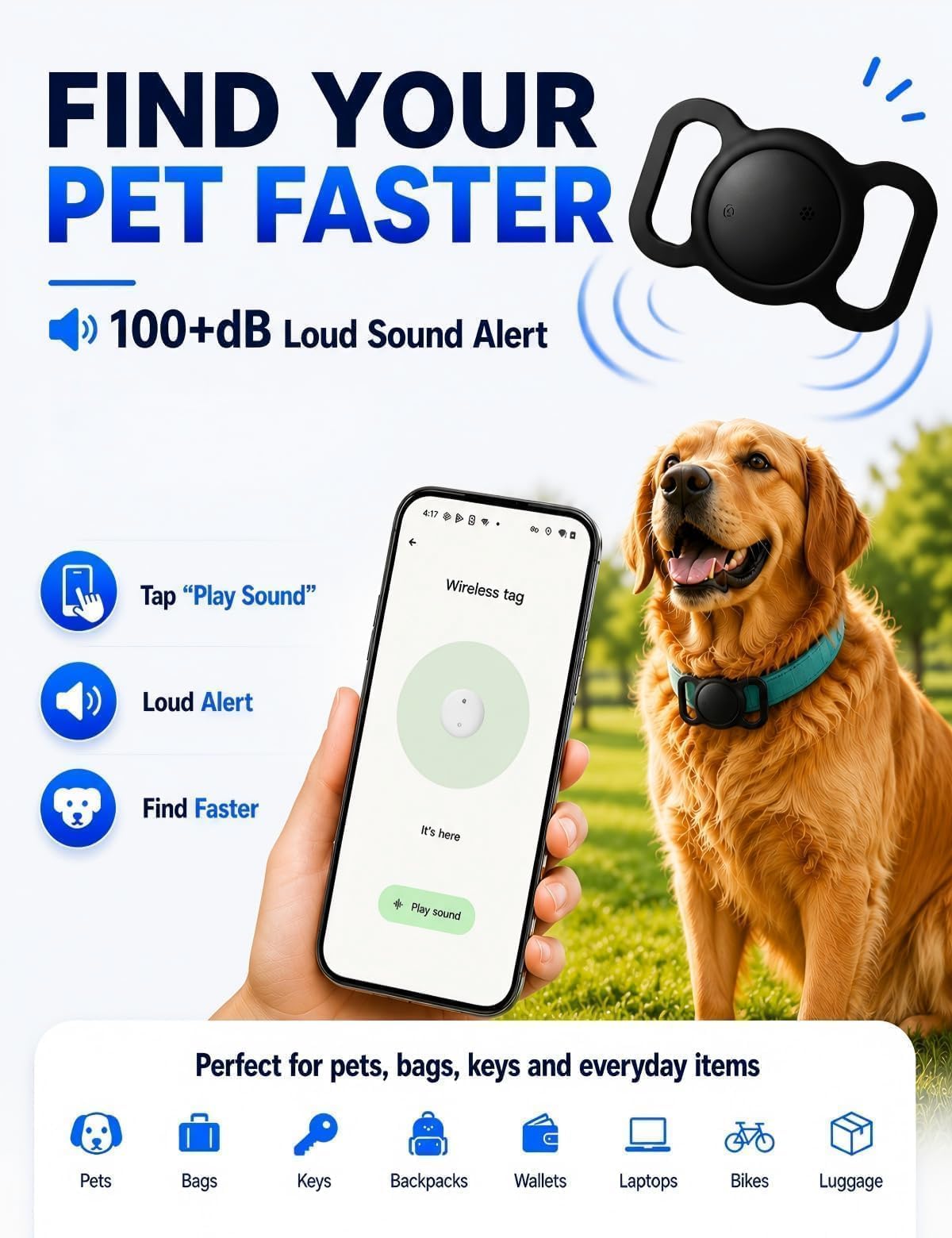 Smart GPS Dog Tracker for iOS and Android Mobile Devices