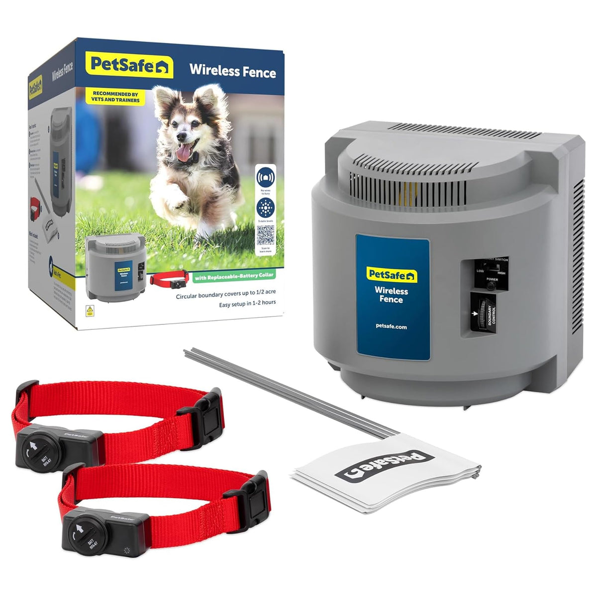 Wireless Dog Fence System with Adjustable Pet Boundary