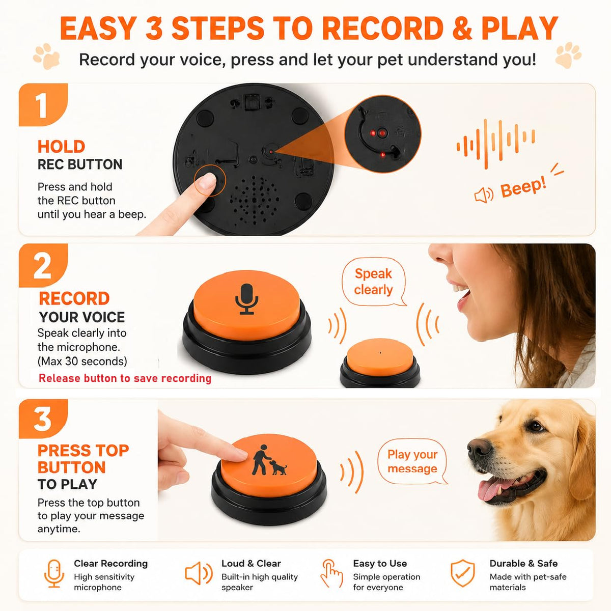 Dog Talking Buttons for Pet Communication and Training