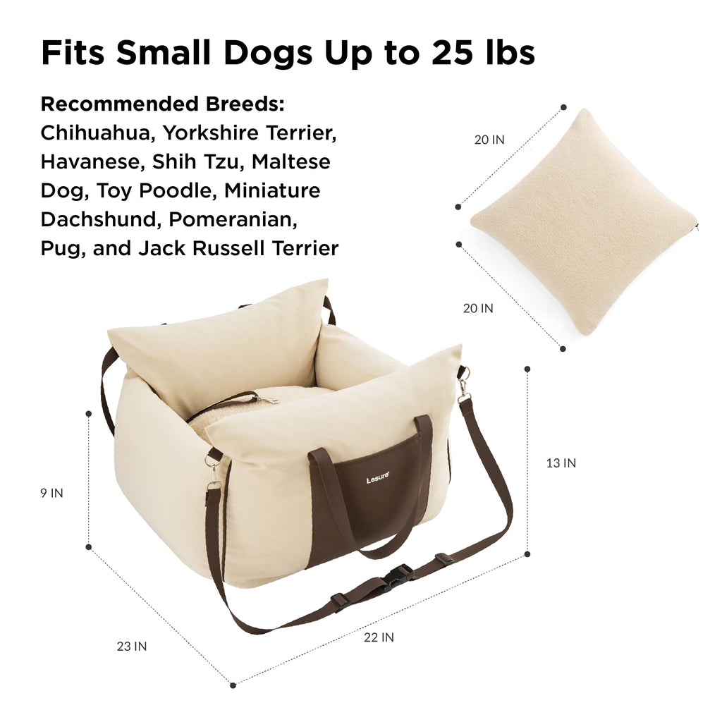 Dog Car Booster Seat for Small Dogs and Puppies Under 25 Pounds