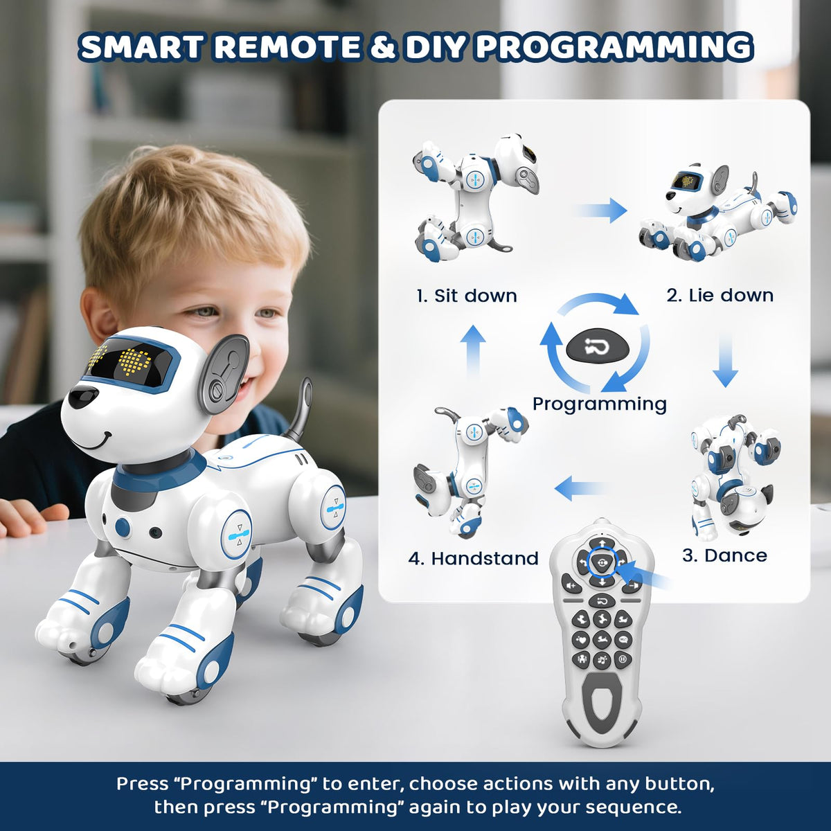 Interactive Robot Dog Toy for Kids with Smart Controls