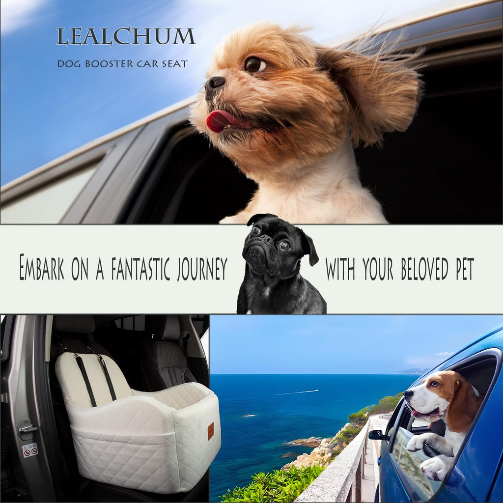 Portable Dog Booster Car Seat with Washable Elevated Cushion