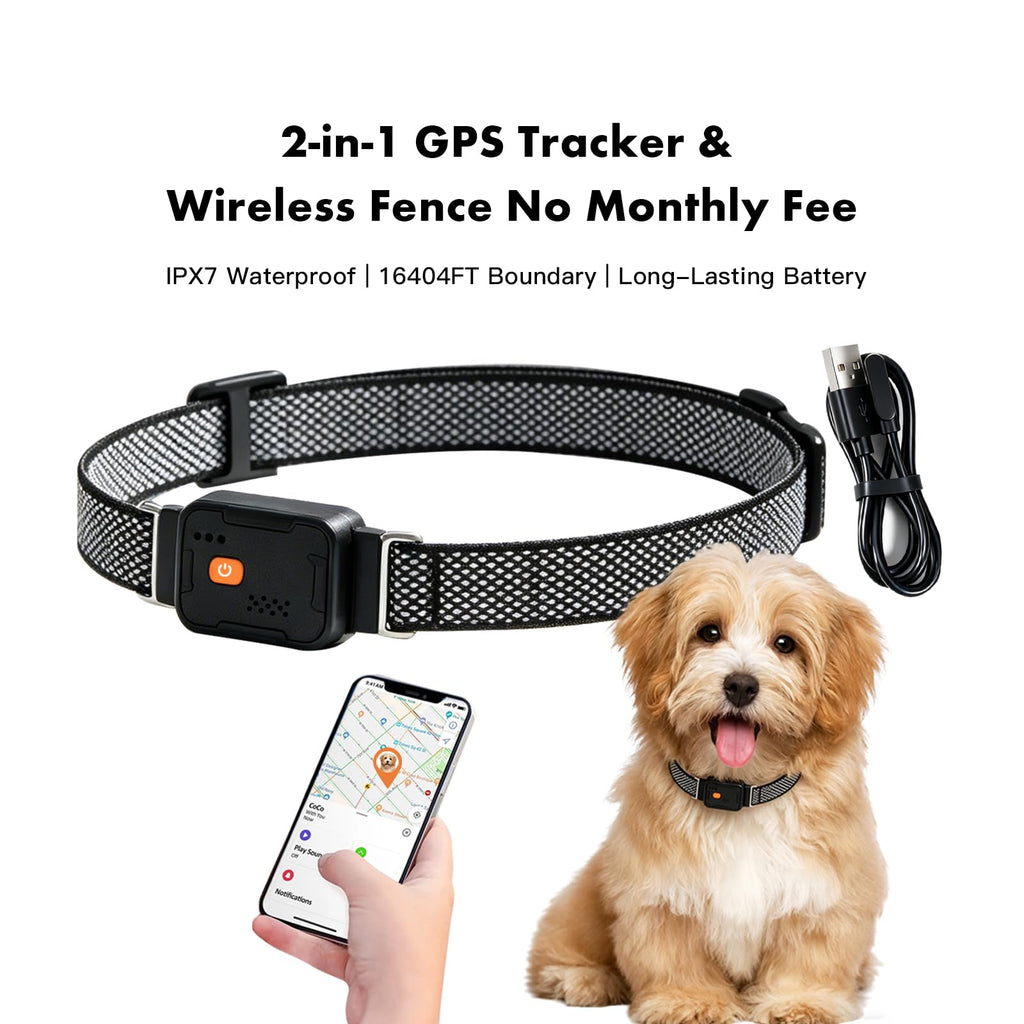 GPS Dog Collar with Wireless Fence and Pet Tracking