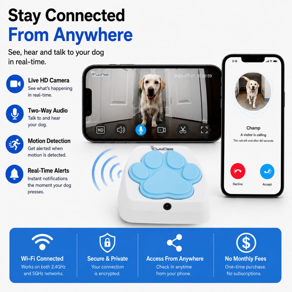 Dog Potty Training Talking Button with Medical Alert Camera
