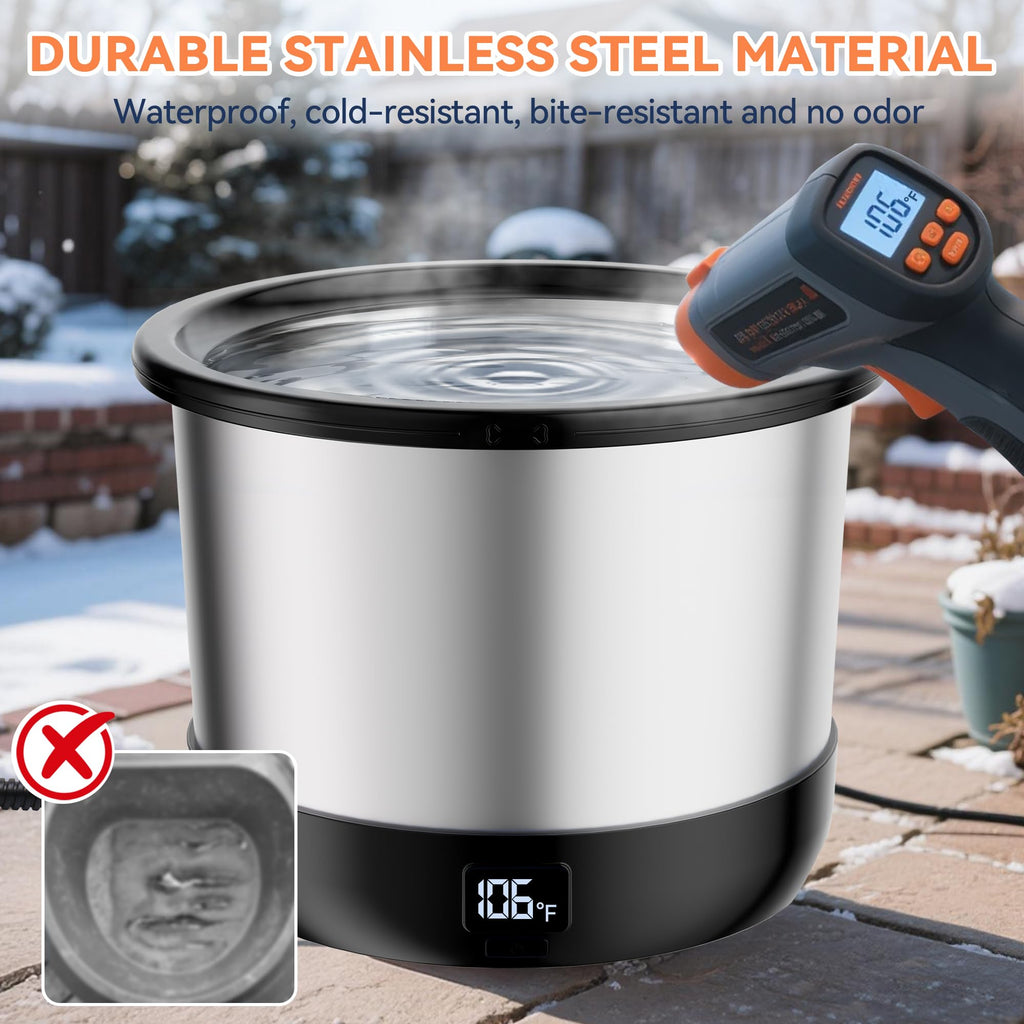 Heated Dog Water Bowl with Digital Display and Temperature Control