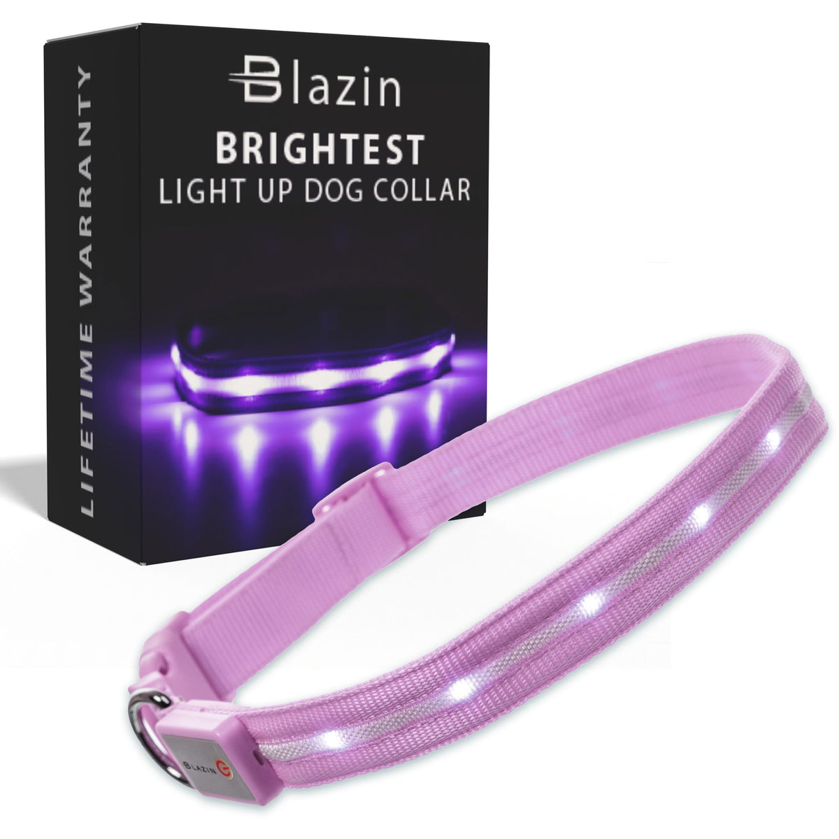 Rechargeable LED Light Up Dog Collar for Night Safety