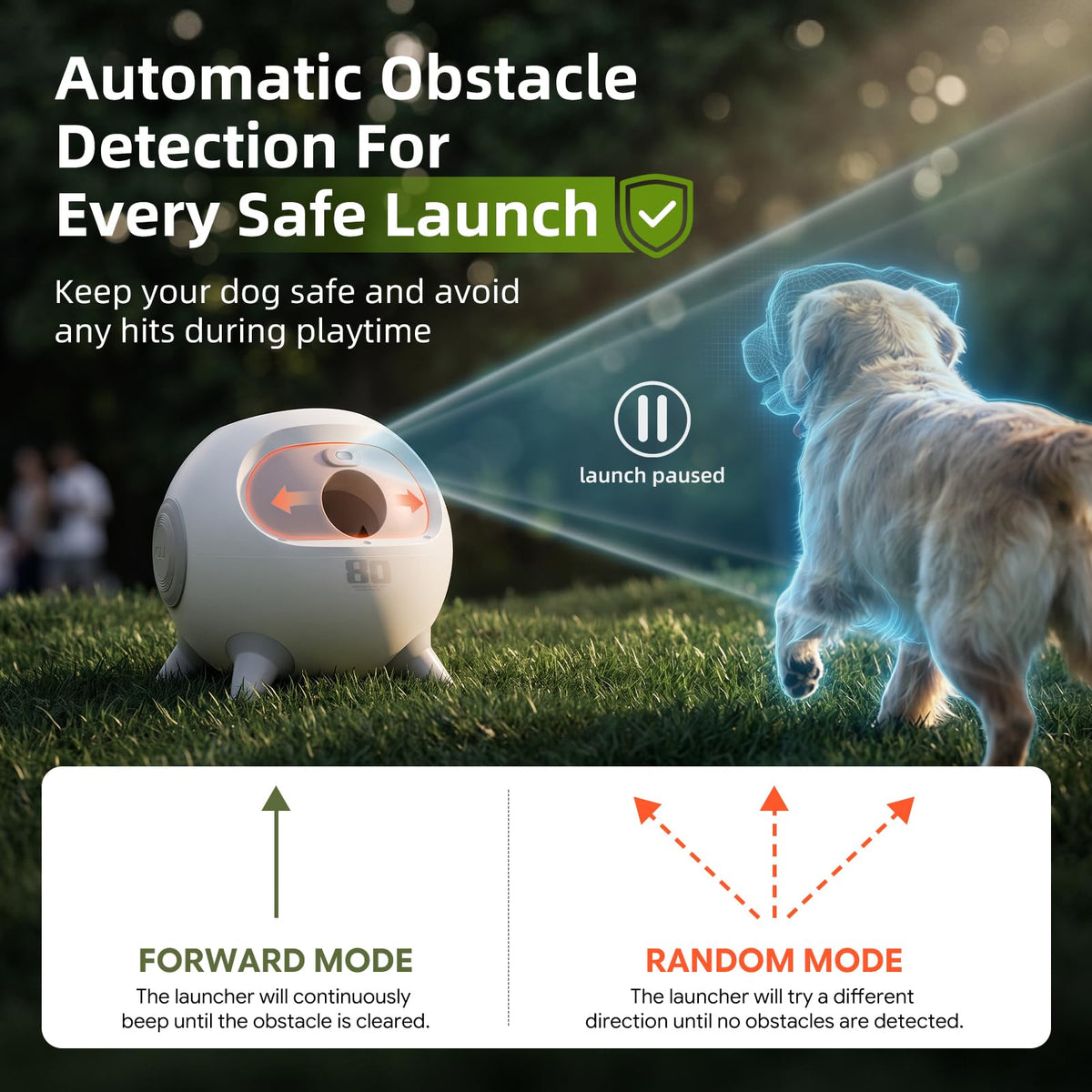 Automatic Dog Ball Launcher with Obstacle Detection and 4 Balls