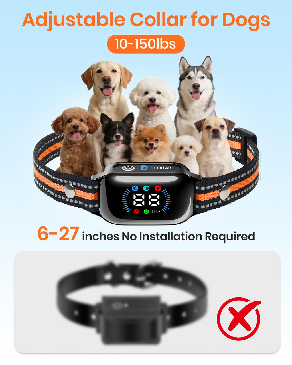 2 in 1 Dog Training Collar with Remote and Anti Bark Modes