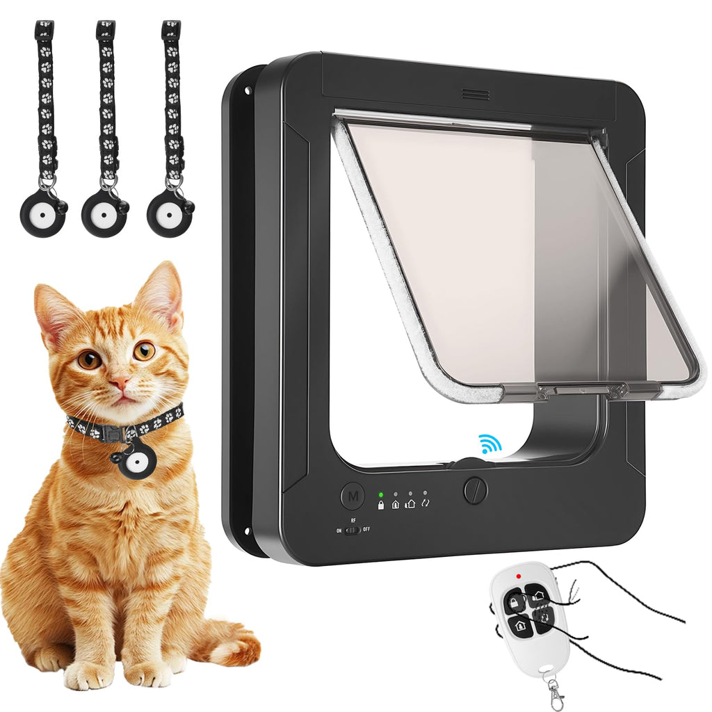 RFID Smart Cat Door with Collar Sensor and Four Way Locking