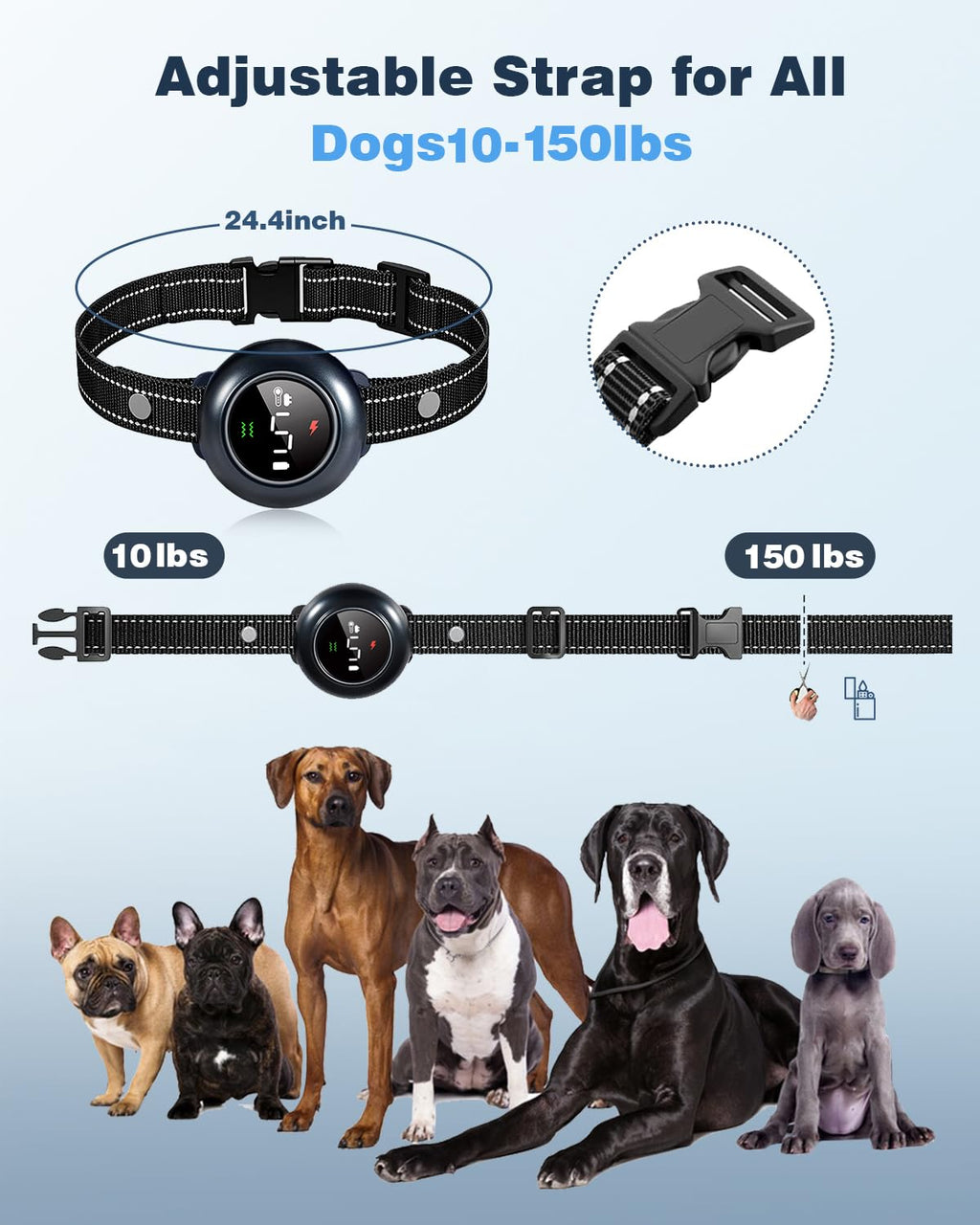 Smart Dog Training Collar with Remote and Anti Bark Modes